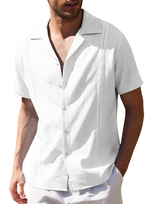 Men's Casual Linen Guayabera Shirt