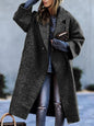 Women's new temperament commuting beltless lapel loose woolen jacket