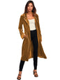 Women's gold velvet casual long lapel blazer