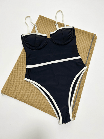 New Women's Splicing One-Piece Swimsuit