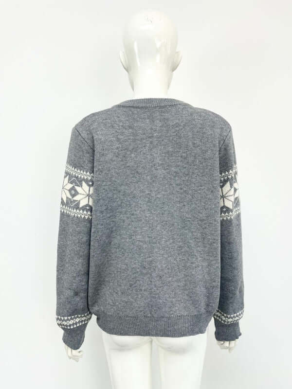 Snowflake Christmas Cardigan Sweater Single Breasted Jacket