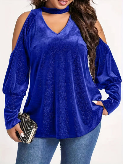 Christmas New Year holiday new style sequined v-neck loose long-sleeved top