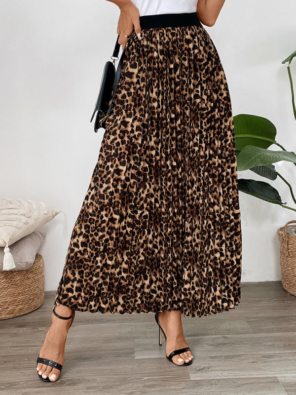 New Leopard Pleated Skirt