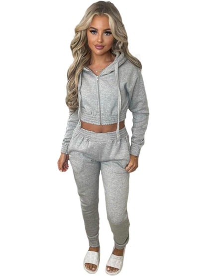 New Plush Hoodies with Hooded Sportswear Casual Set