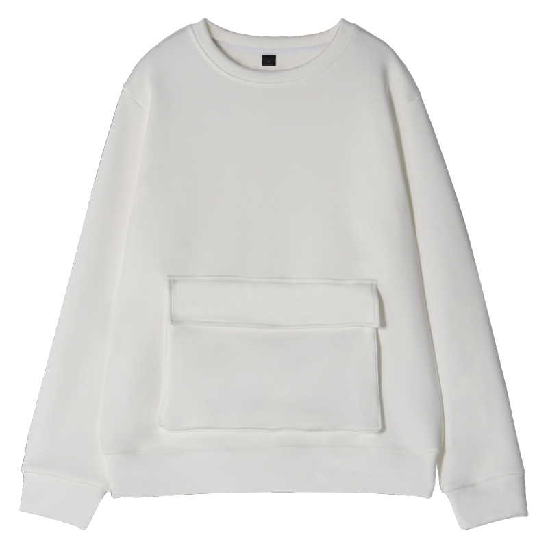 Large pocket crew neck sweatshirt