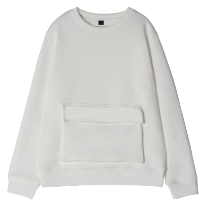 Large pocket crew neck sweatshirt