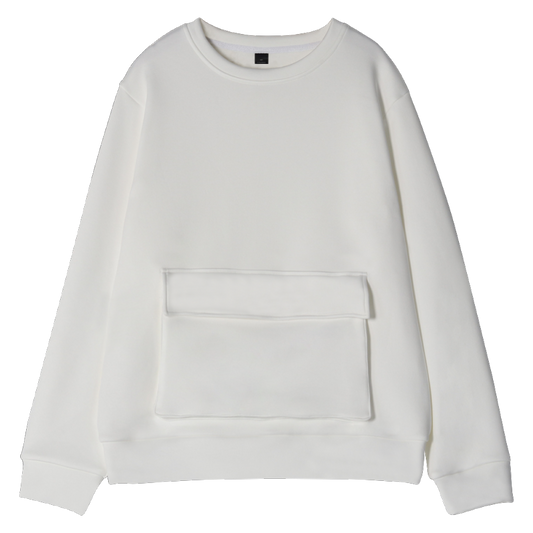 Large pocket crew neck sweatshirt