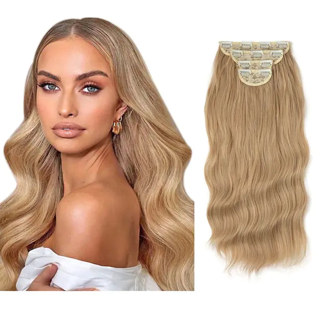 Synthetic Long Wavy Clip Hair Extensions - PureSelect