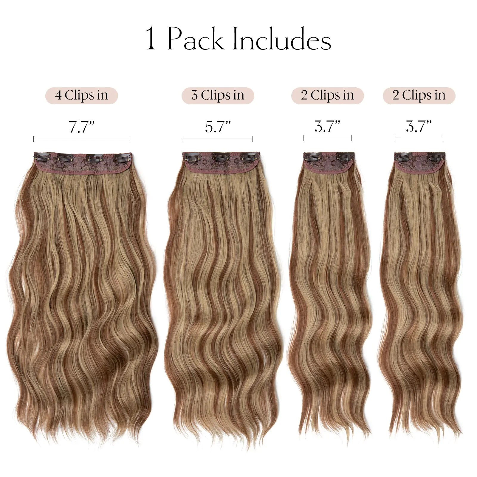 Synthetic Long Wavy Clip Hair Extensions - PureSelect