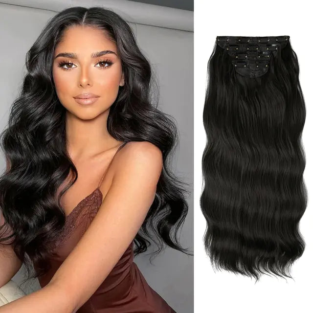 Synthetic Long Wavy Clip Hair Extensions - PureSelect