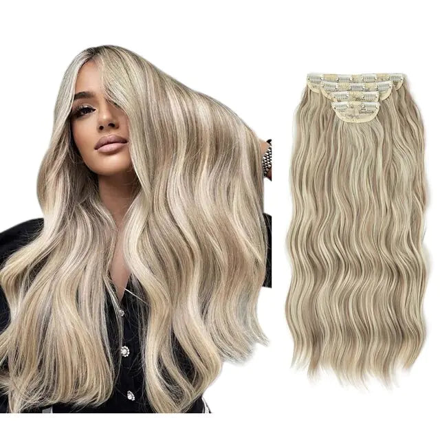 Synthetic Long Wavy Clip Hair Extensions - PureSelect