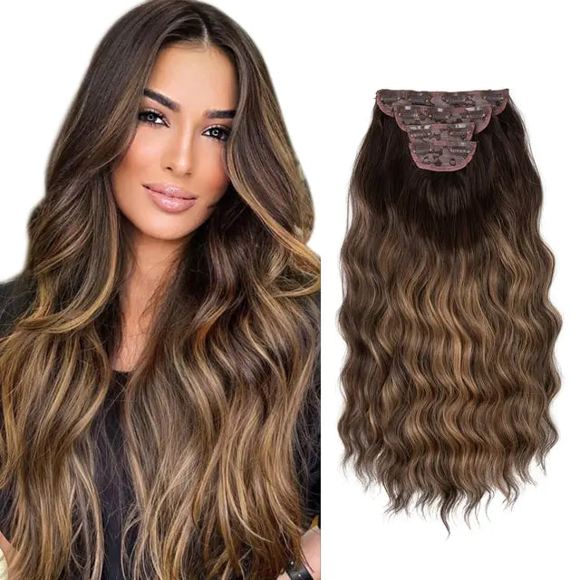 Synthetic Long Wavy Clip Hair Extensions - PureSelect