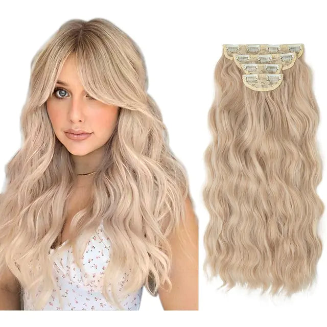 Synthetic Long Wavy Clip Hair Extensions - PureSelect