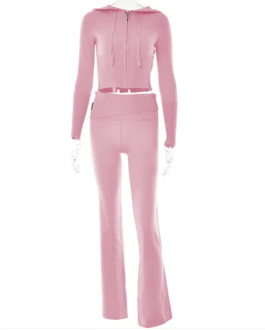 ChicComfort High-Waist Hoodie & Pants Set - PureSelect